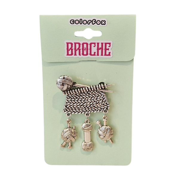 Broche breiwerk zilver