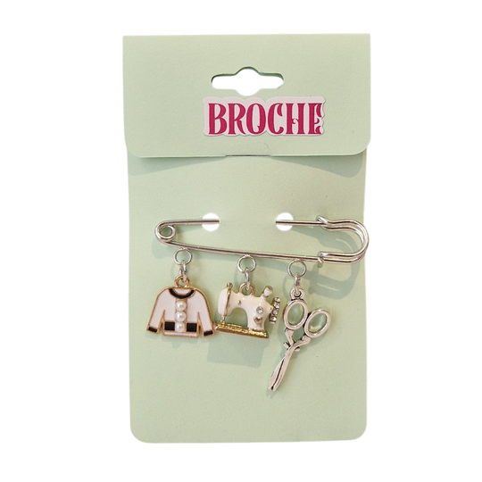 Broche naaien wit