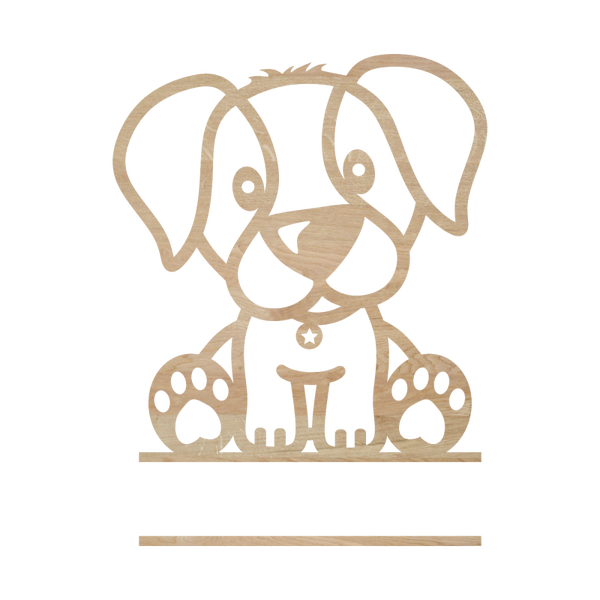 Naambord hout - Puppy