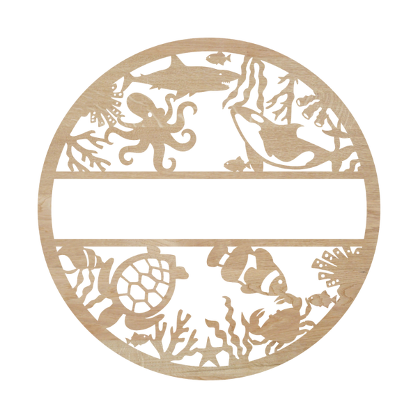 Naambord hout - Zeedieren