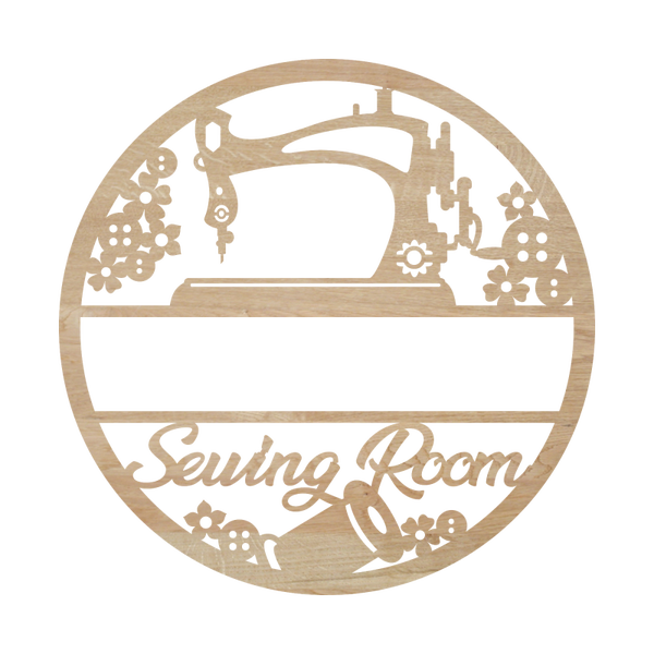 Naambord hout - Sewing Room