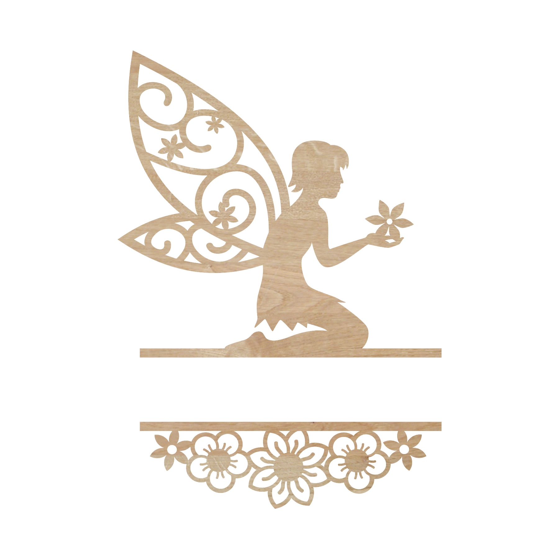 Naambord hout - Bloemenfee