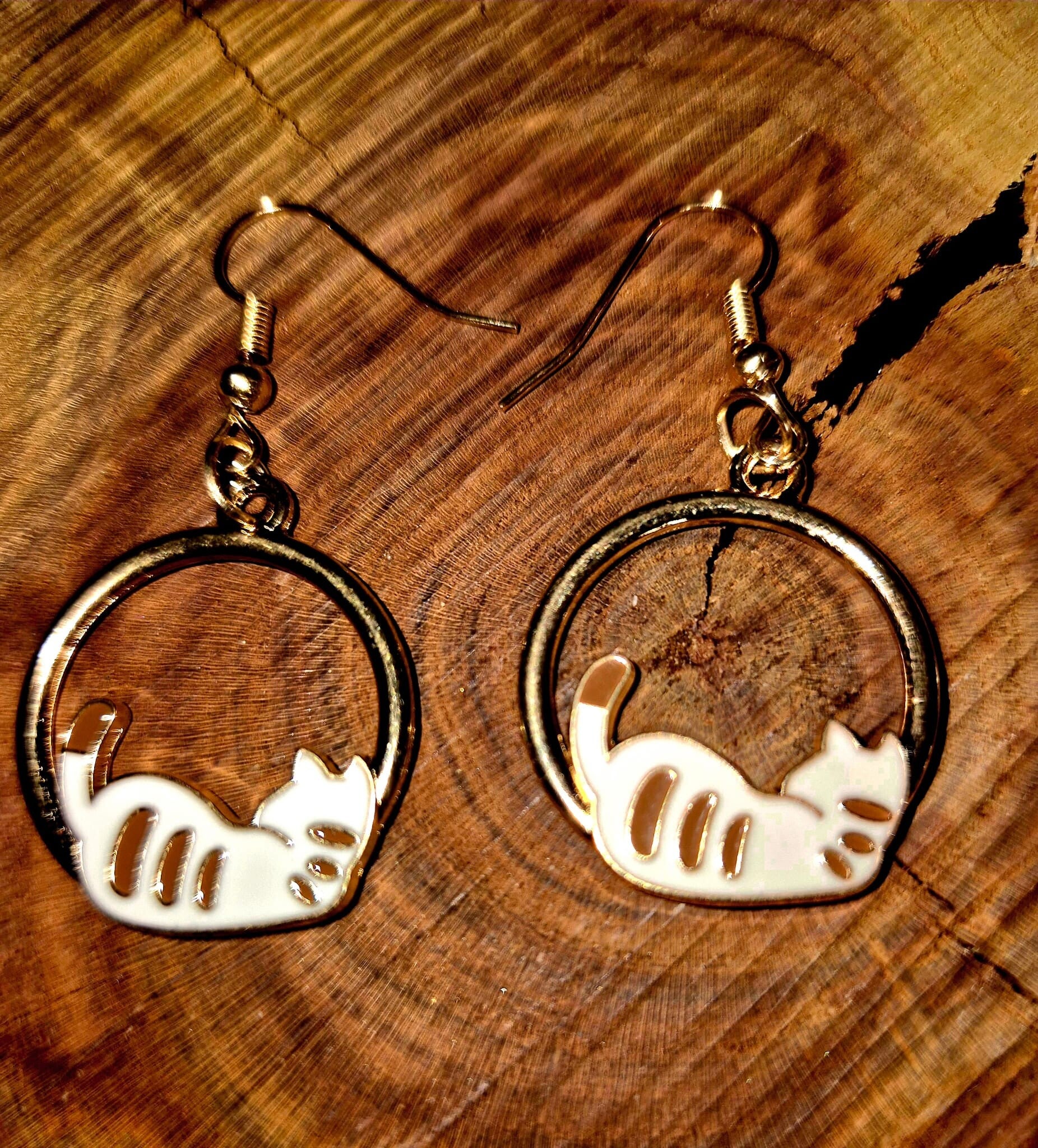 3006 Silberohrringe "Cuddly Cat - back"