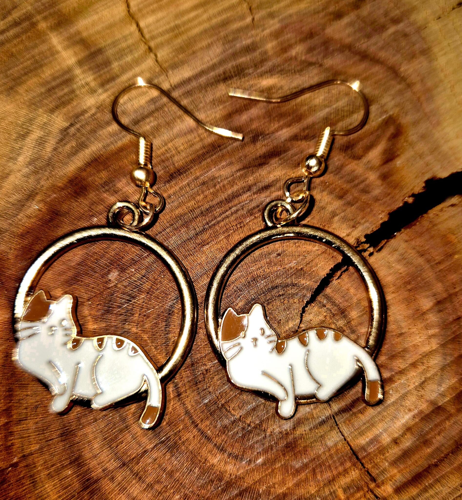 3007 Silberohrringe "Cuddly Cat - front"