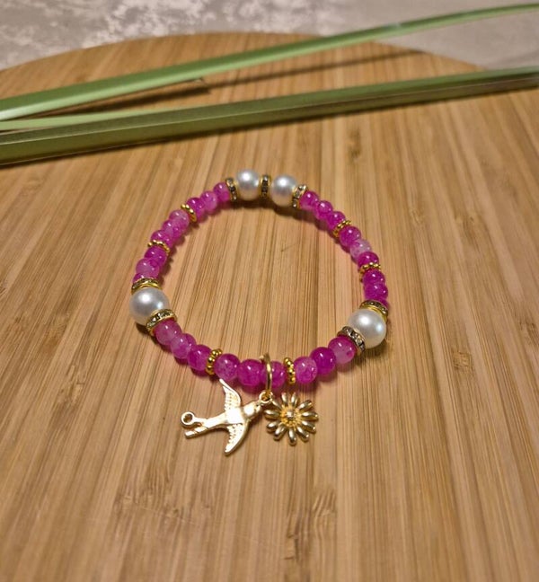10007 Perlenarmband "Blütenflug"