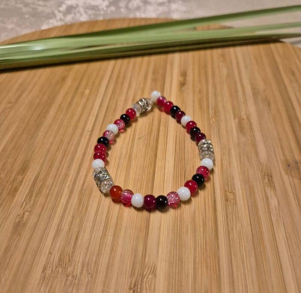 10013 Perlenarmband "Silver Rose"