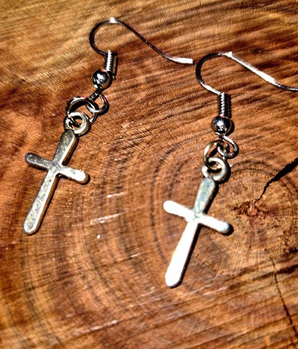 3022 Silberohrringe "Silver Cross"