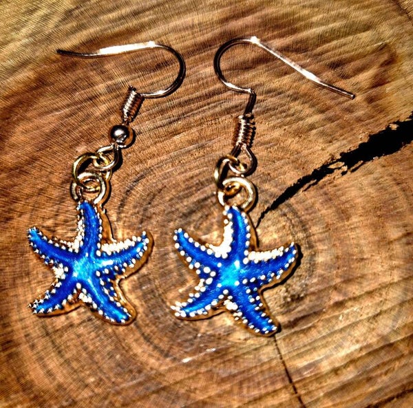 3026 Goldohrring "Blue Starfish"