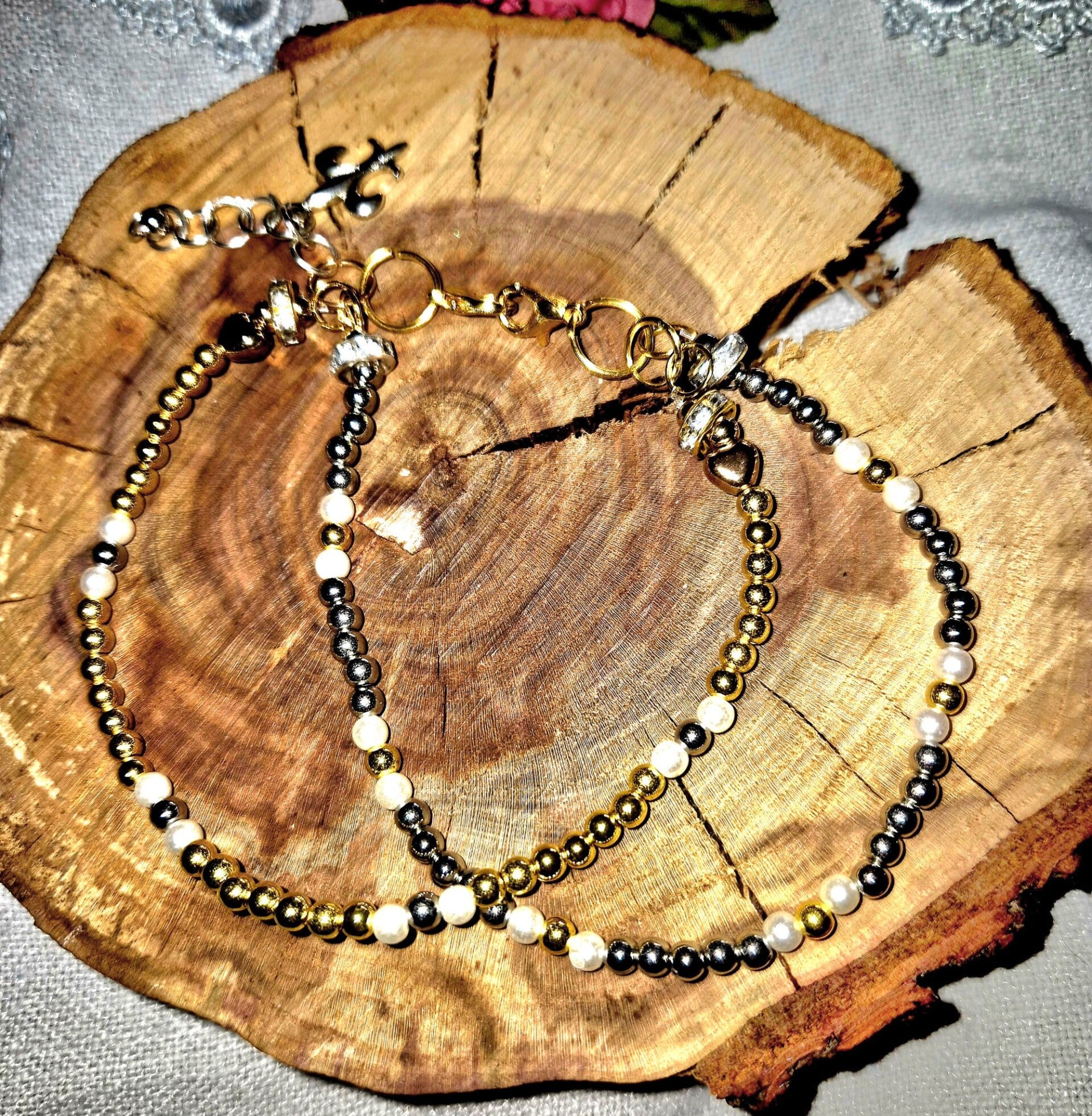 1001 Doppel Armband "White Aurora Glow"