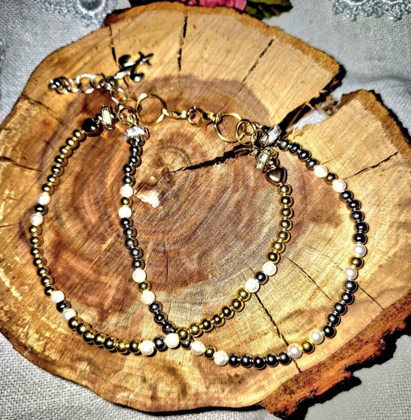 1001 Doppel Armband "White Aurora Glow"