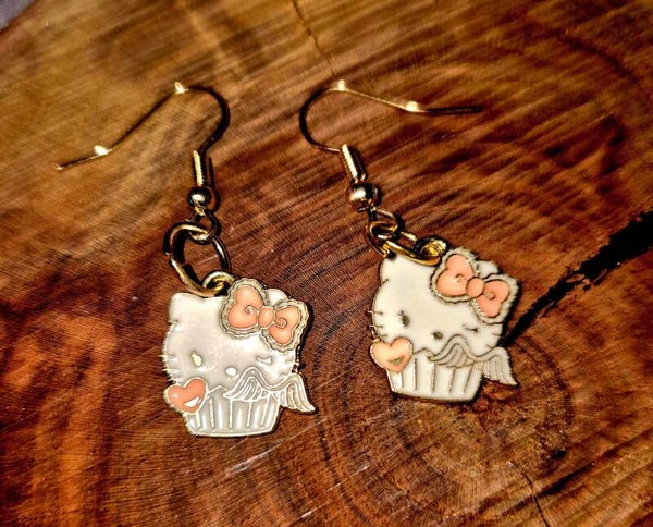 3032 Goldohrringe "Hello Kitty orange"
