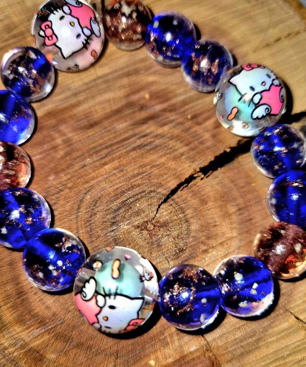 1016 Kinder-Perlenarmband "Hello Kitty"