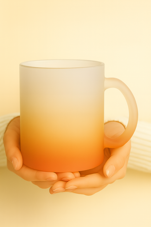 Mug givré orange personnalisable