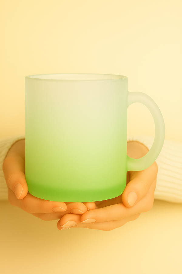 Mug givré vert personnalisable