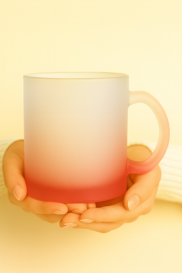 Mug givré rouge personnalisable