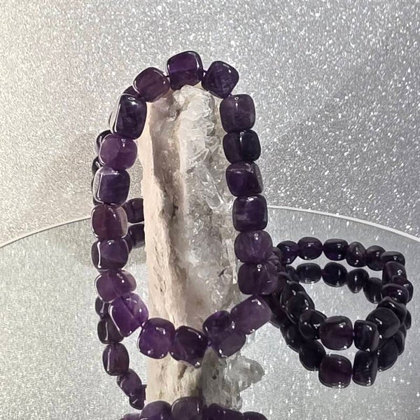 Amethist Kubus Armband – Donkerpaars