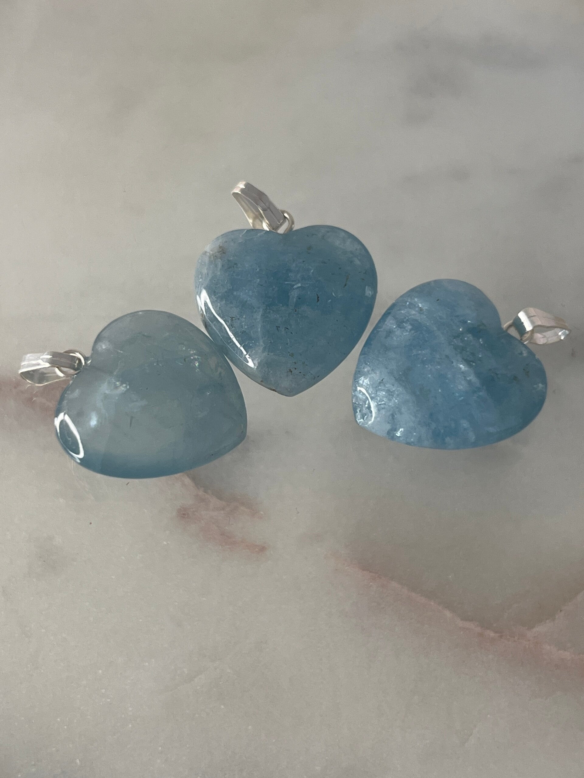 Aquamarijn Hart Hanger