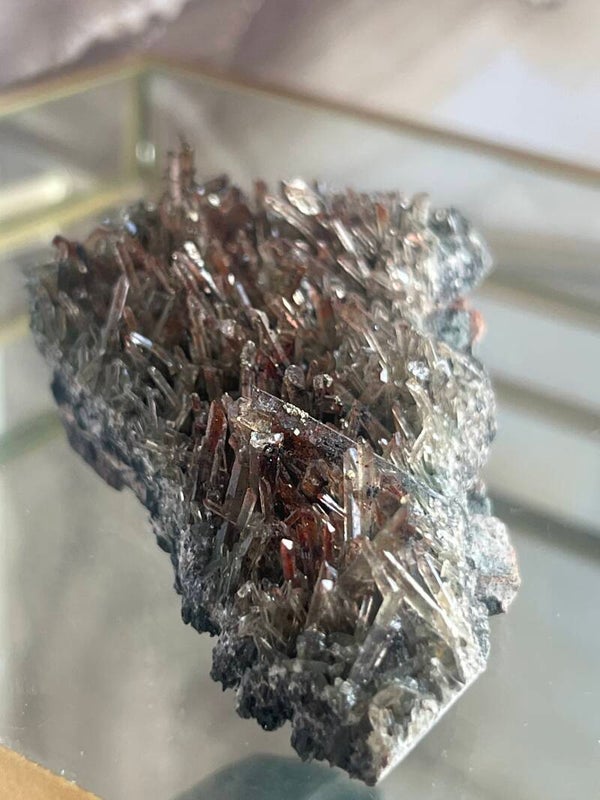 Red Needle quartz with chlorite and pyrite