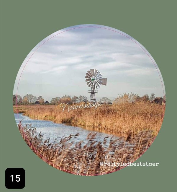 Muurcirkel Molen met water 15