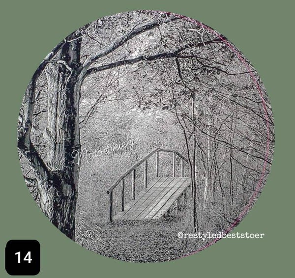 Muurcirkel Brug Zwartwit 14