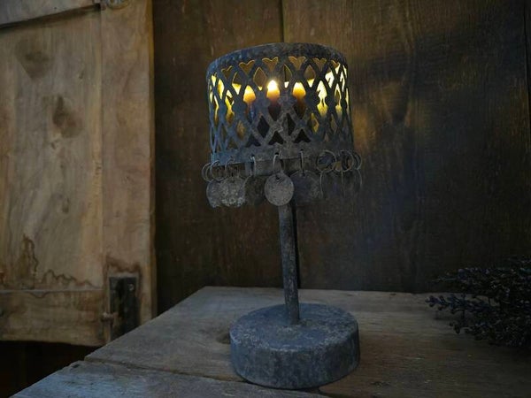 Lamp met muntjes op batterij