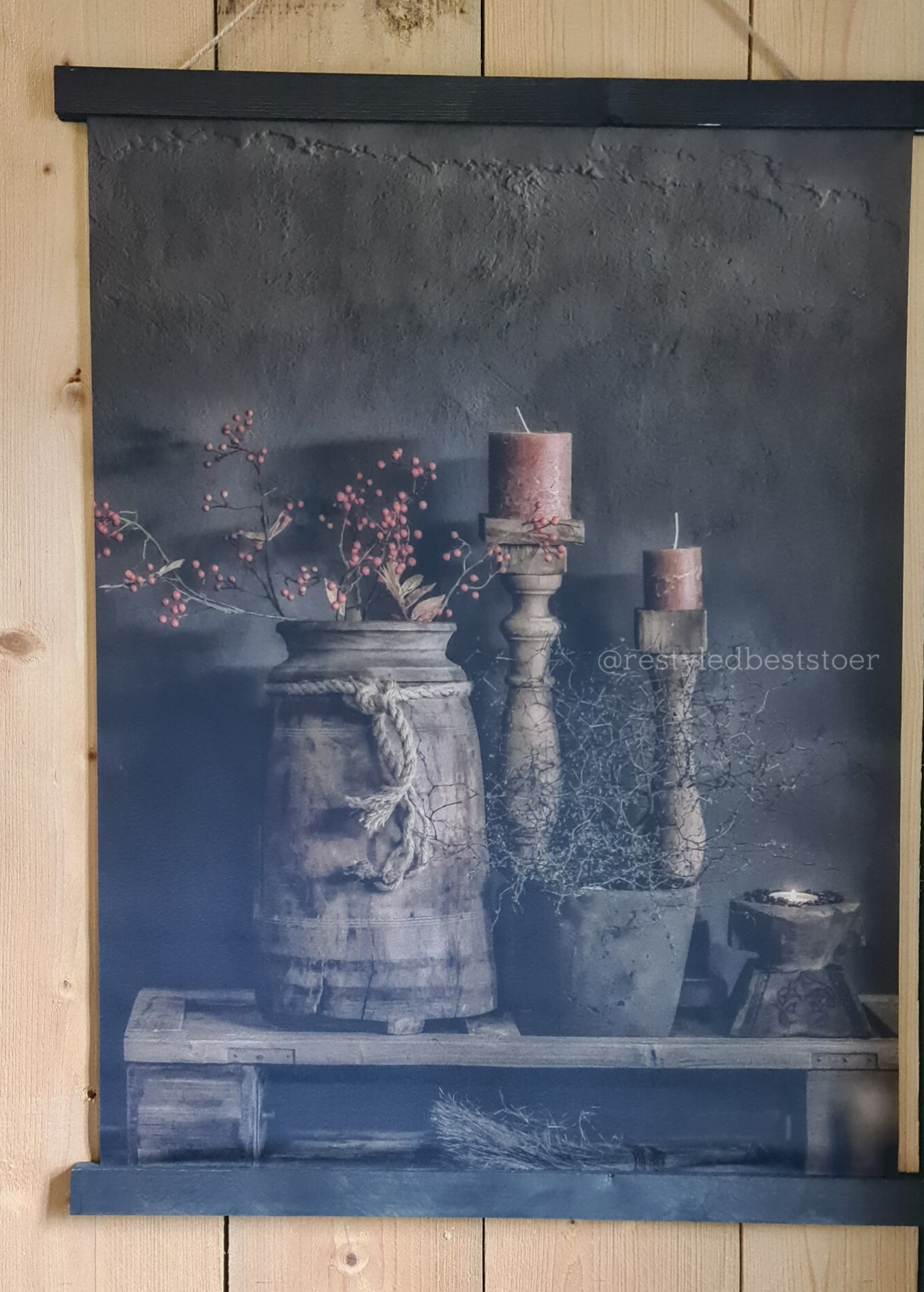 Wanddoek Rode besjes 76