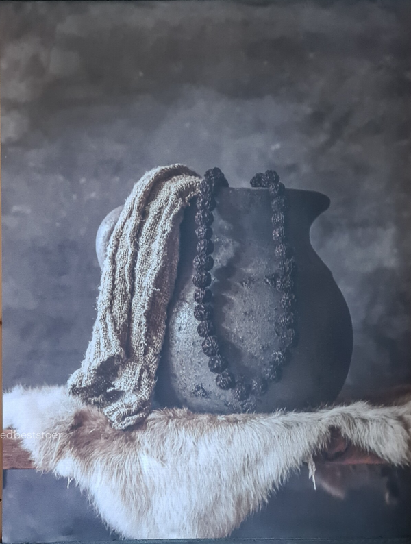 Wanddoek pot met kralen 161