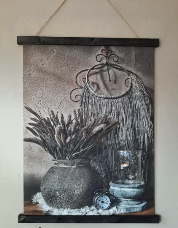 Wanddoek met klok 28