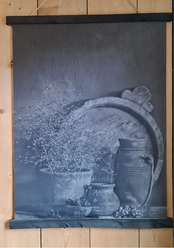 Wanddoek Houten dienblad sober 91