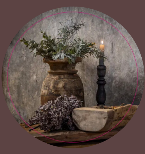 Muurcirkel Landelijk warm 25952