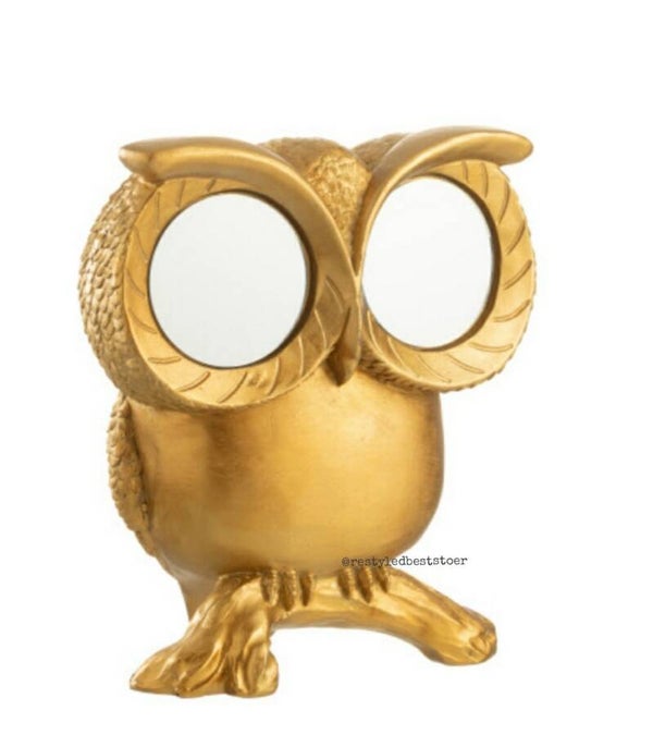 Gouden uil met spiegel oogjes