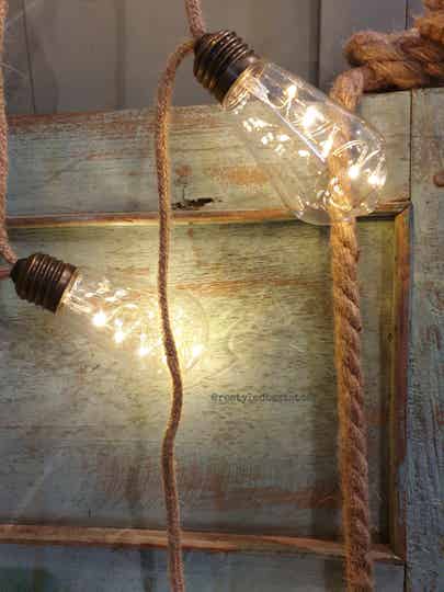 Deco verlichting met jute touw