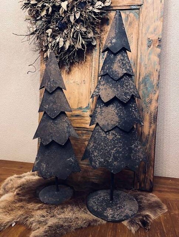 Stoere metalen kerstbomen