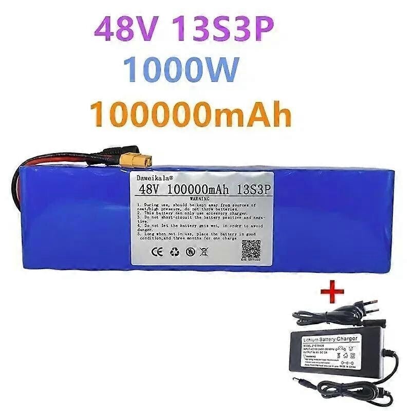Accu (48V 100Ah 1000W 13S3P XT60-DC 48V lithium-ion)