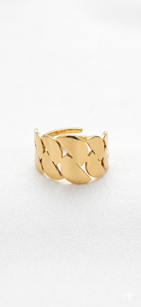 Anillo acero dorado