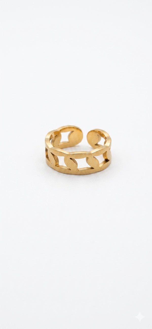 Anillo acero dorado