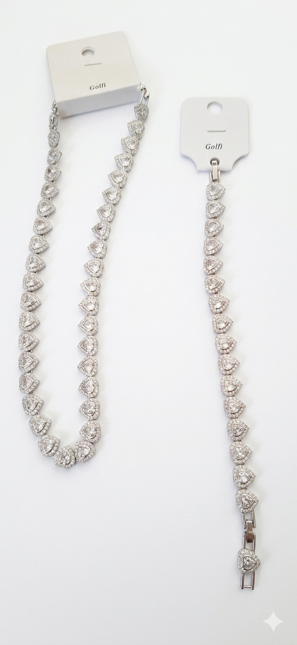 Conjunto aceto plateado