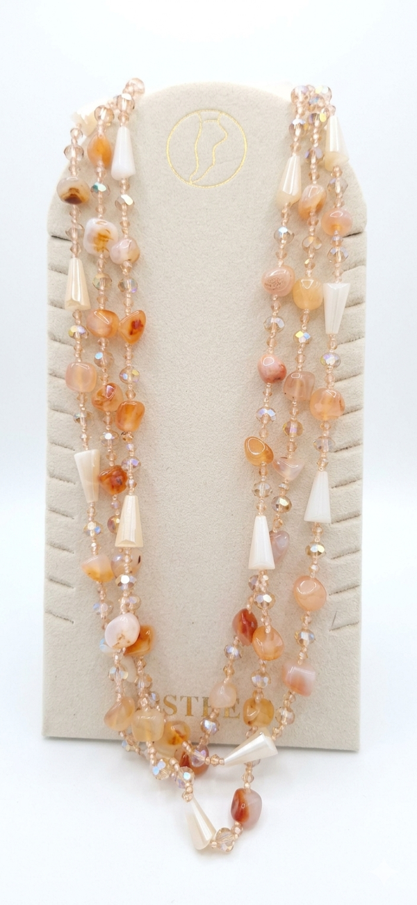 Collar piedrecitas marrones