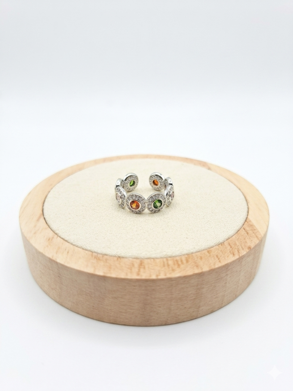 Anillo de acero plateado