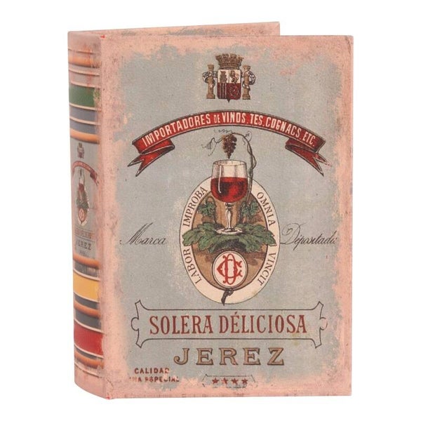 Decoratie Vintage boek wijn Smal