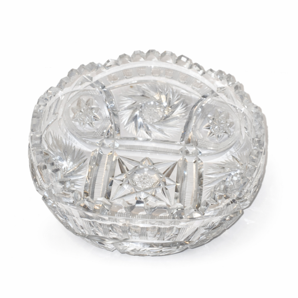 Bleikristall Schale geschliffen 17x7 cm Außen 16x6 cm innen