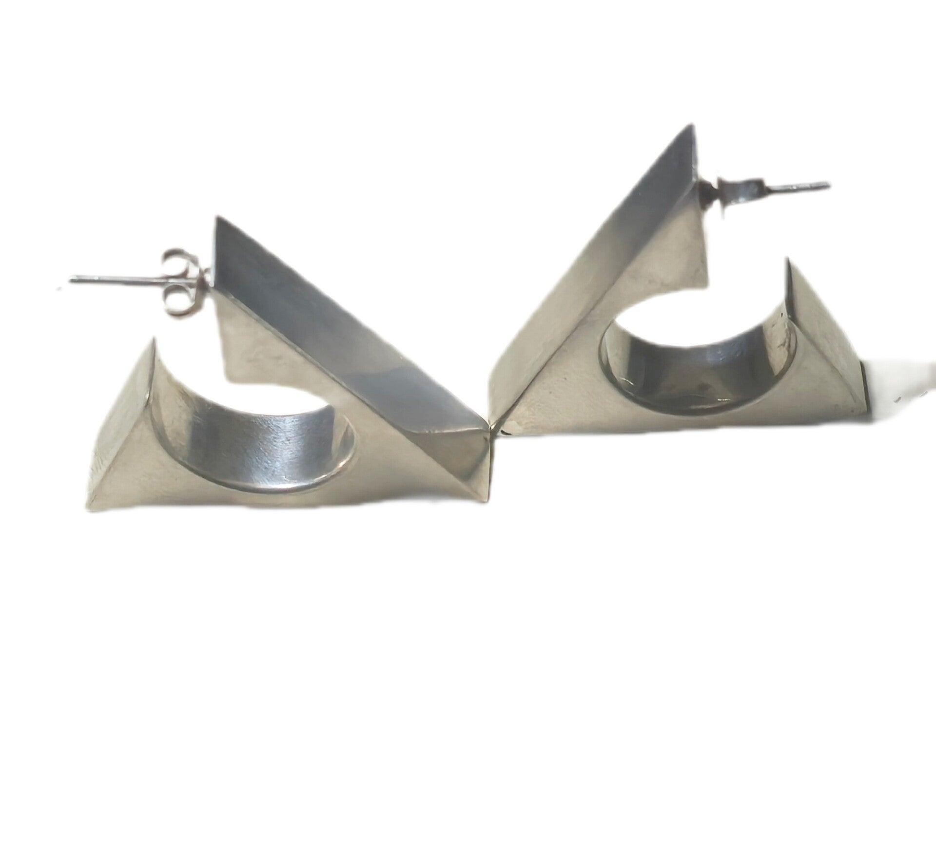 Geometrische Ohrstecker 925 Sterling Silber – Massiv – Vintage