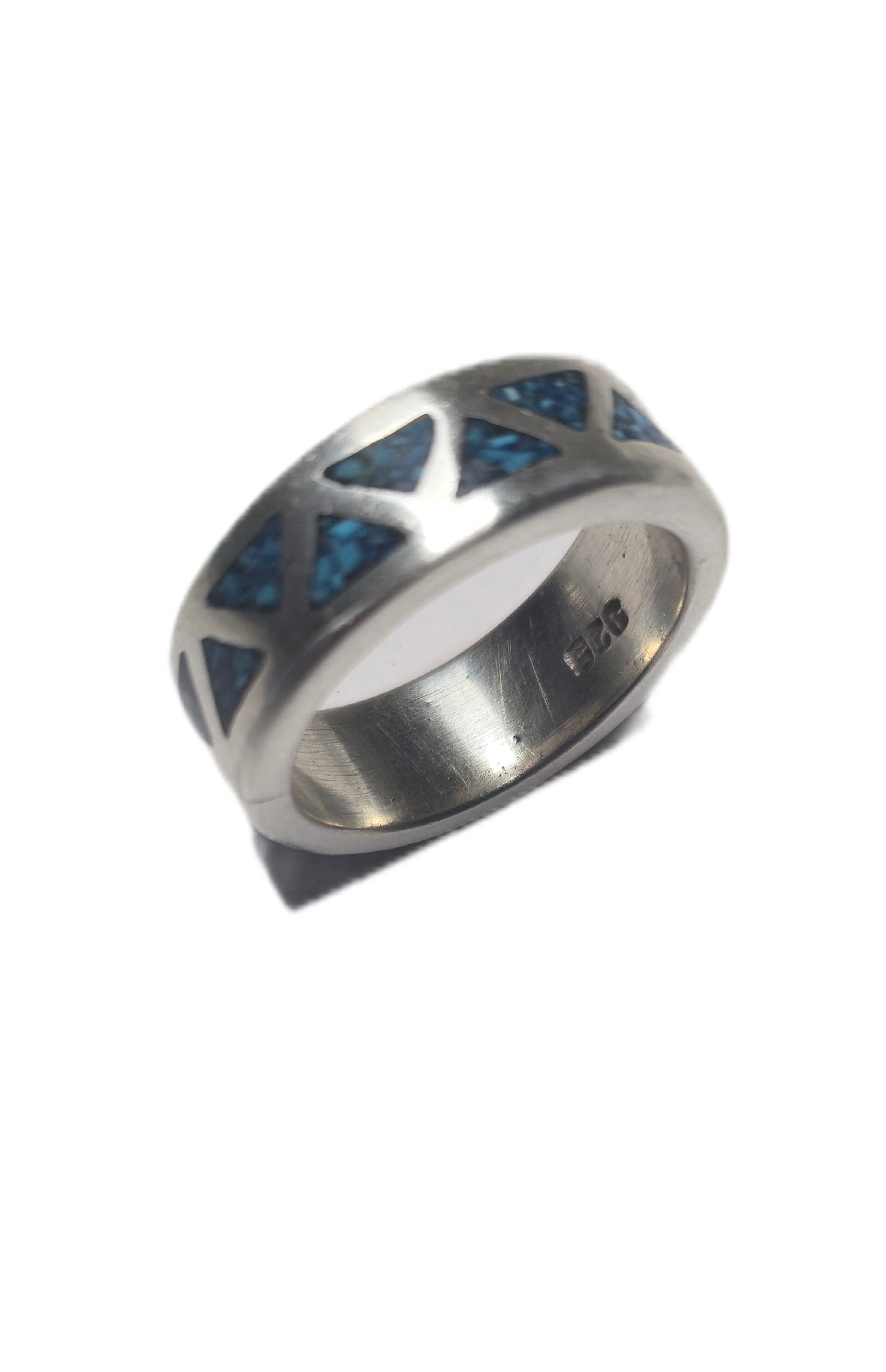 Navajo Ring 925 Silber mit Türkis im Dornröschenschliff RG 59,8 Vintage