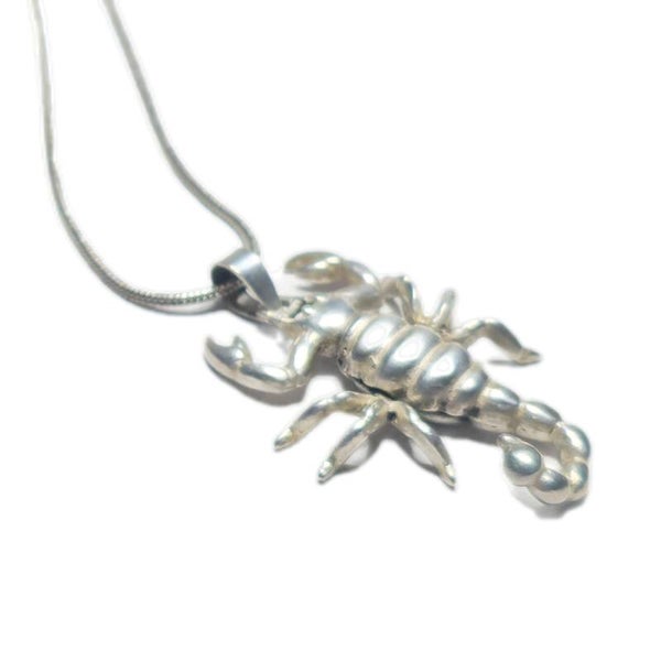 Schlangenkette 50 cm mit beweglichem Skorpion Anhänger Unikat 925 Sterling Silber
