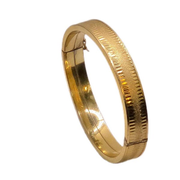 Art Deco Armreif Walzgold Amerikaner Andreas Daub A*D oval 10 mm 23,20 g 18 cm