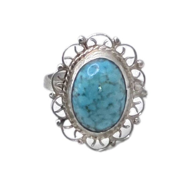 925 Silberring Türkis RG 53 – Vintage Art Déco Schmuck Nachlass