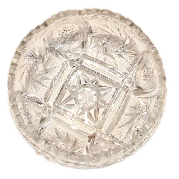 Bleikristall Schale mit Sternmotiv geriffelter Rand