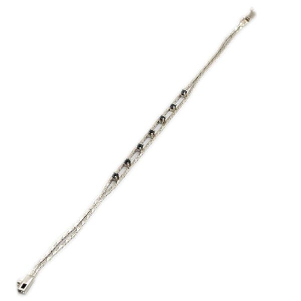 Armband 835 Silber Saphir rhodiniert Vintage filigran blau