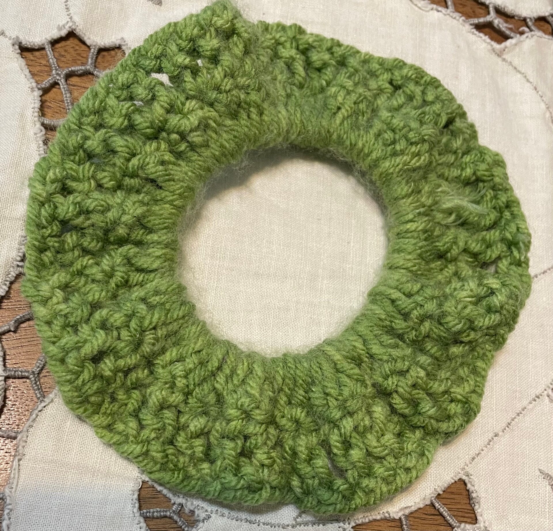 Sage Green Crochet Scrunchie