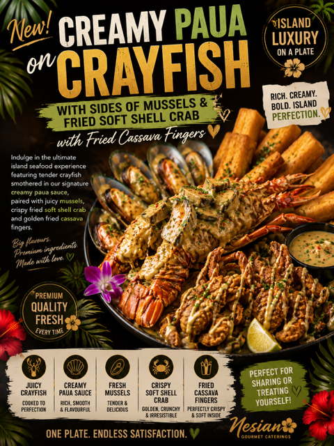 CREAMY PAUA ON CRAYFISH Plate